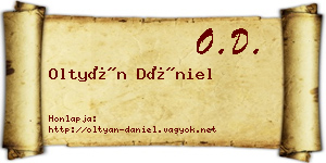 Oltyán Dániel névjegykártya